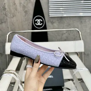 Chanel ballet flats are a timeless luxury classic~Material: imported mixed