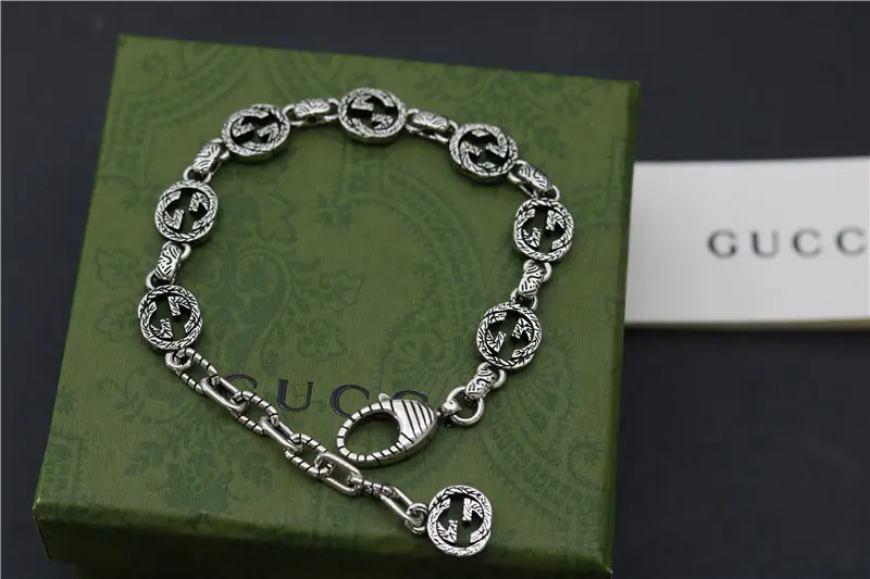 Gucci Interlocking G Engraved Rattan Bracelet for Men and Women