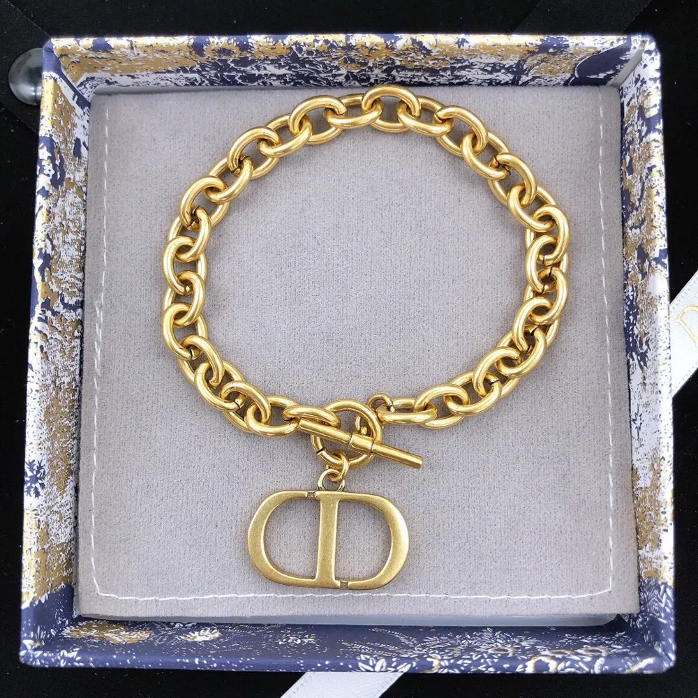 DIOR original new product CD letter retro bracelet high-end quality