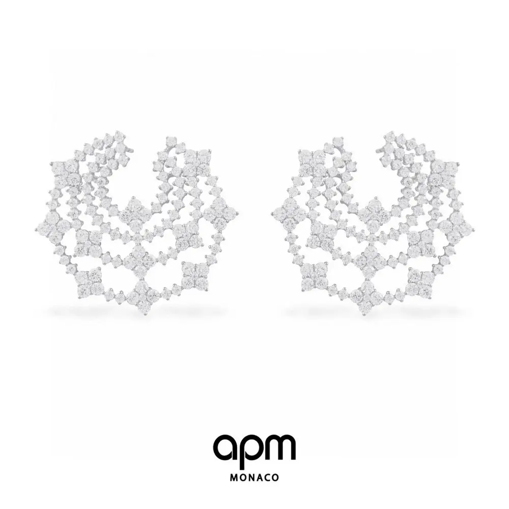 Apm monaco personalized shining earrings silver jewelry for women