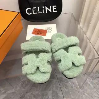 Hermès Fur Slippers