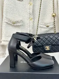 Chanel Double C Colorblock Bowknot Mary Jane Shoes