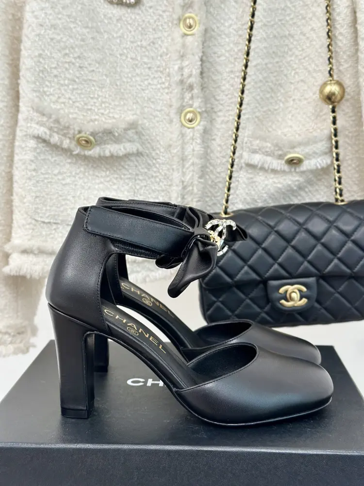Chanel Double C Colorblock Bowknot Mary Jane Shoes