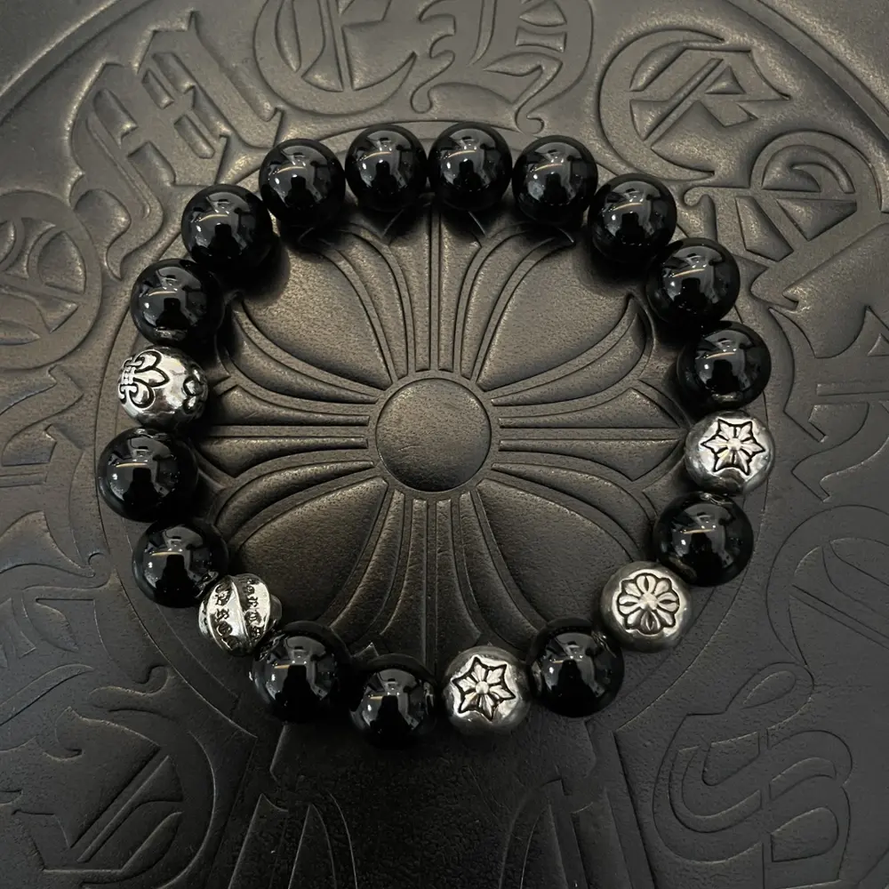 Chrome Hearts Classic Retro Multi-element Obsidian Bracelet
