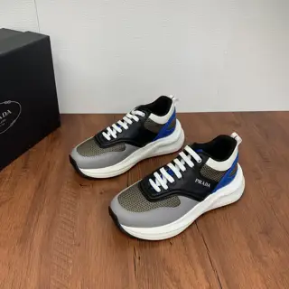 Prada men’s leather and mesh casual sports shoes