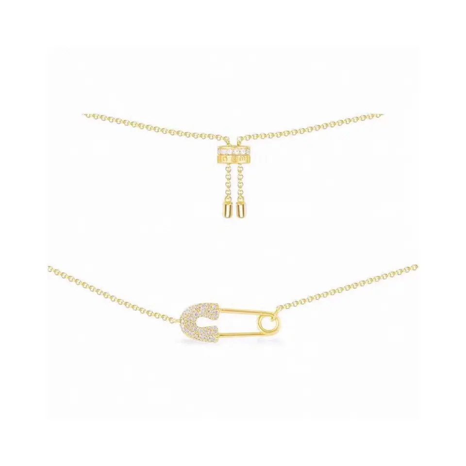 Apm monaco gold pin necklace