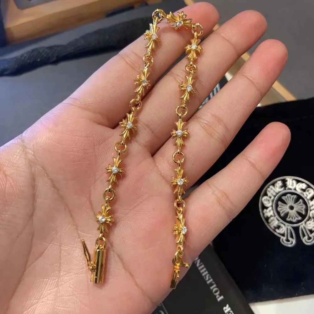 Chrome Hearts yellow gold diamond bracelet