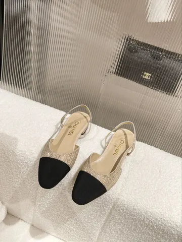 Chanel classic hollow color block thick sandals