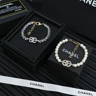 Chanel alphabet pearl bracelet