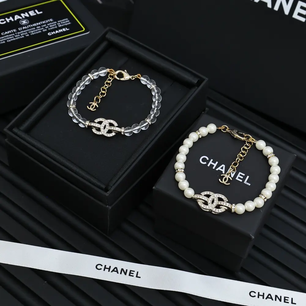 Chanel alphabet pearl bracelet