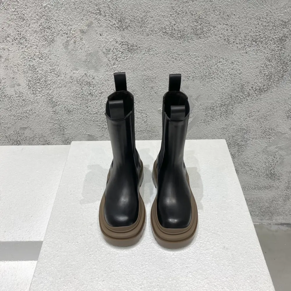 BOTTEGA VENETA high version couple’s mid-tube wave bottom series Martin boots