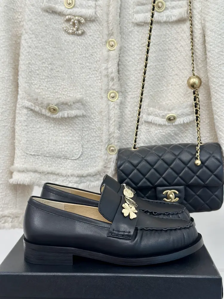 Chanel classic double C gold Shoes