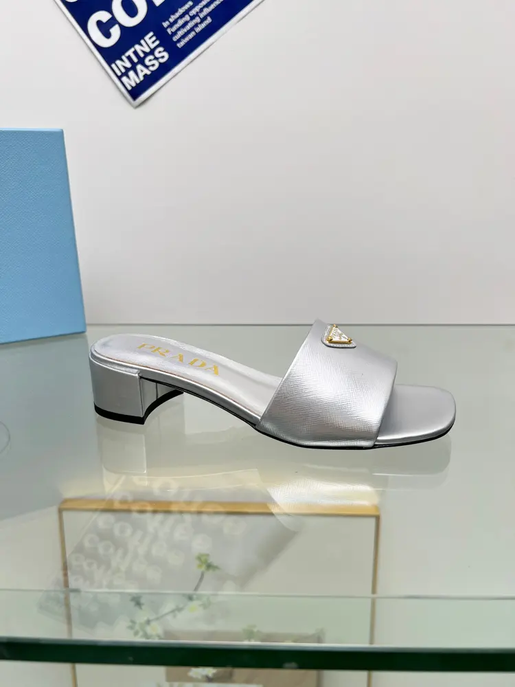 Prada/Prada 2024ss spring and summer new product Saffiano cow patent leather high-heeled