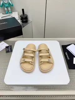 Chanel Velcro Beach Slippers