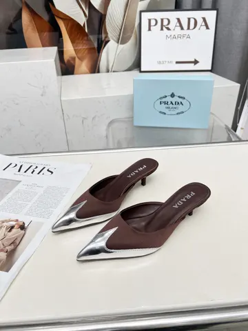 Prada silk material with TPU Mule series spring and summer single shoes and sandals series