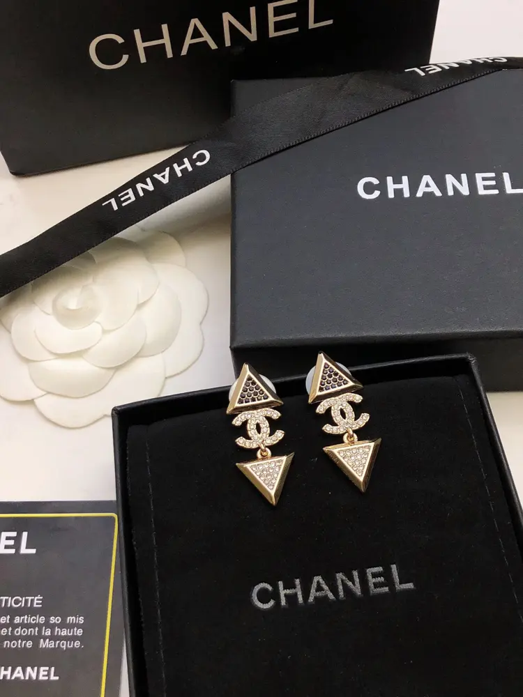 Chanel triangle earrings