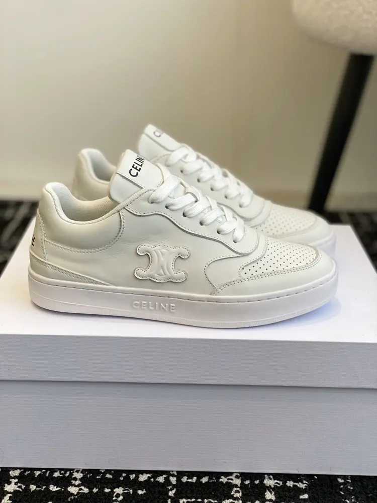 Celine white shoes Thick-soled loafers with CELINE logo embossed on the back and sides
