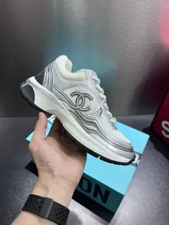 Chanel Casual Sneakers Gold Silver Horn King Couples