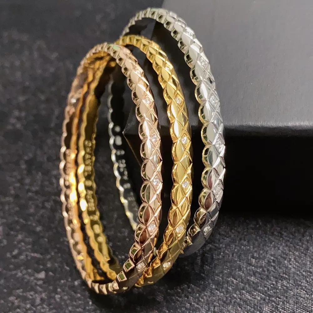 Chanel C letter diamond narrow version indirect diamond thin bracelet