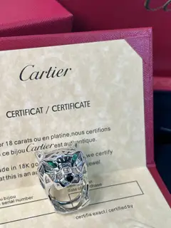 Cartier hollow leopard head ring size 8910