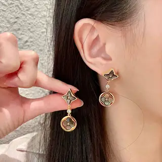 Louis Vuitton classic monogram earrings