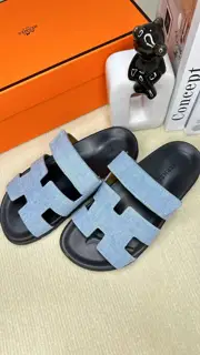 Hermès new oran cowhide H slippers. Paris original flyback mold perfect creation of the