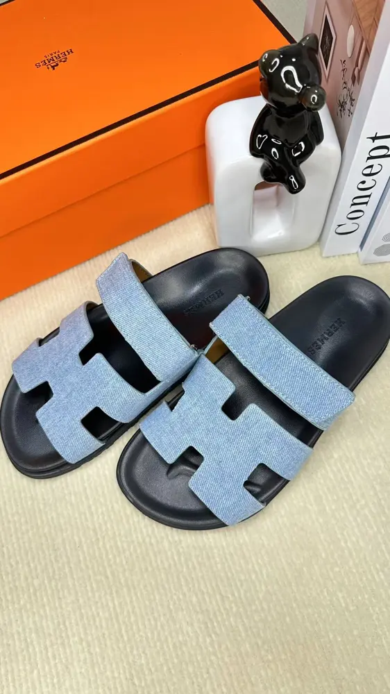 Hermès new oran cowhide H slippers. Paris original flyback mold perfect creation of the