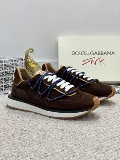 Dolce & Gabbana cowhide patchwork men’s casual sports shoes fashionable elastic sports