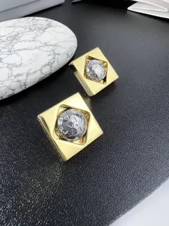 celine square color earrings