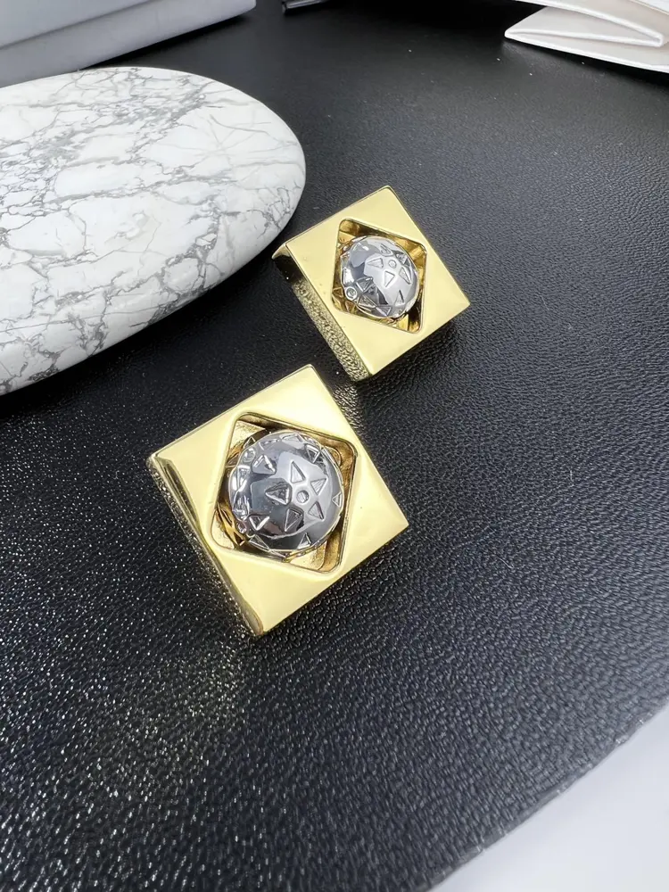 celine square color earrings