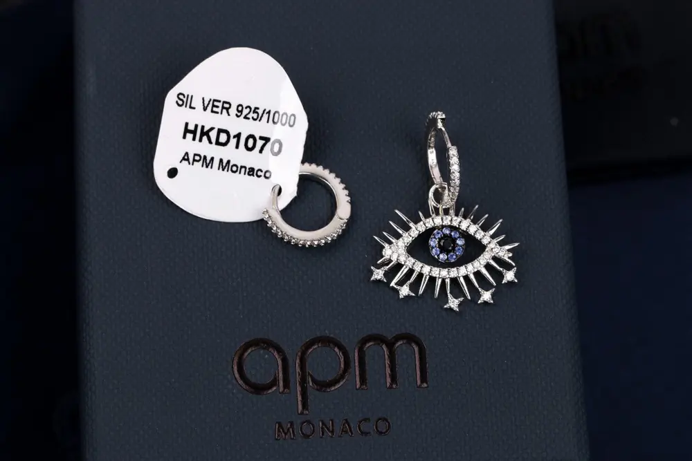 Apm monaco lucky eyes asymmetrical earrings