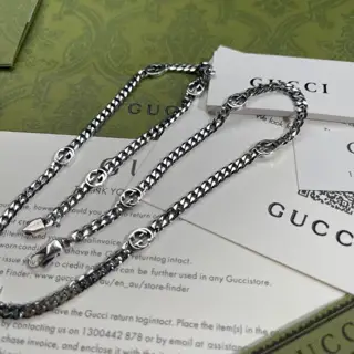 GUCCI Interlocking G Wide Enamel Necklace