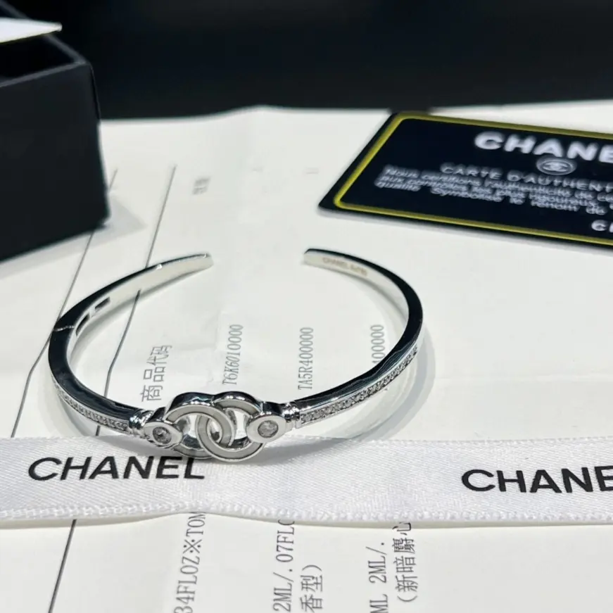 Chanel Swarovski crystal diamond hollow letter bracelet