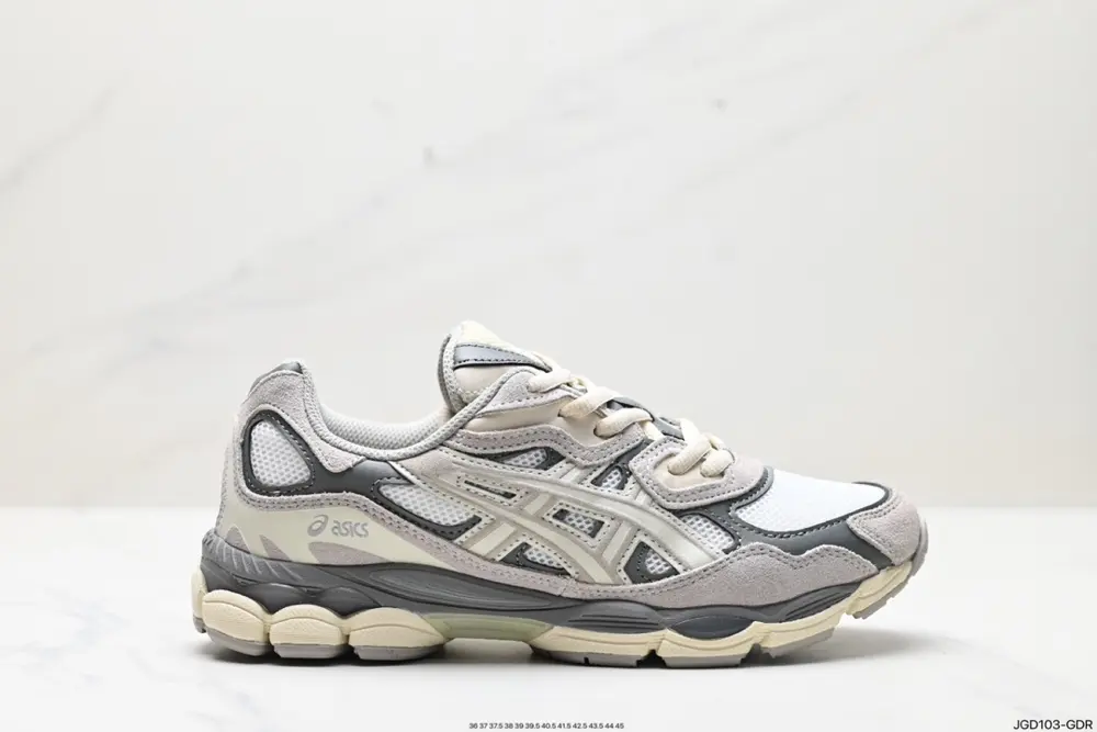 ASICS breathable mesh upper with some synthetic leather material uses the new AHAR+ rubber 1203A372-401