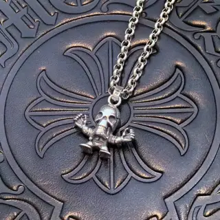 Chrome Hearts Classic Vintage Clown Skull Pendant Necklace
