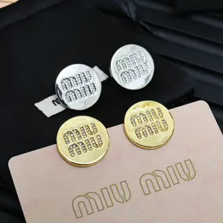 miumiu full diamond round earrings