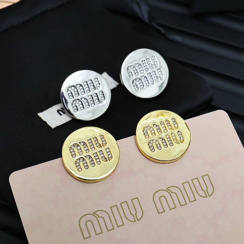 miumiu full diamond round earrings