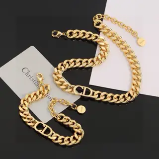 Dior Retro CD Letter Necklace Bracelet