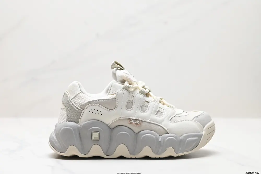 Etudes x FILA fabric synthetic leather TPU round toe lace-up thick sole shock-absorbing and F12W342103ATO