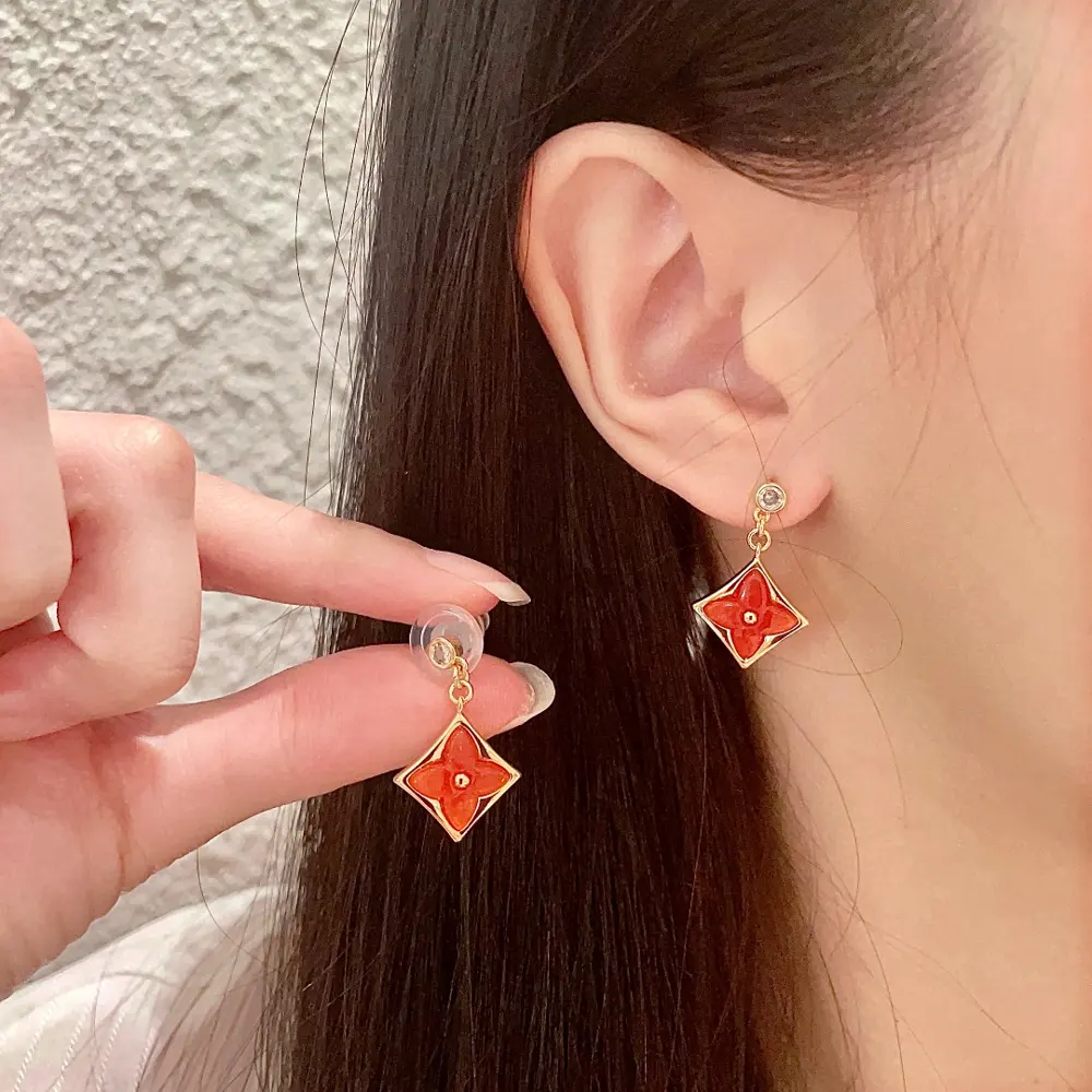 Louis Vuitton classic monogram earrings