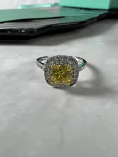 Tiffany Sugar Cube Rhubarb Diamond Ring