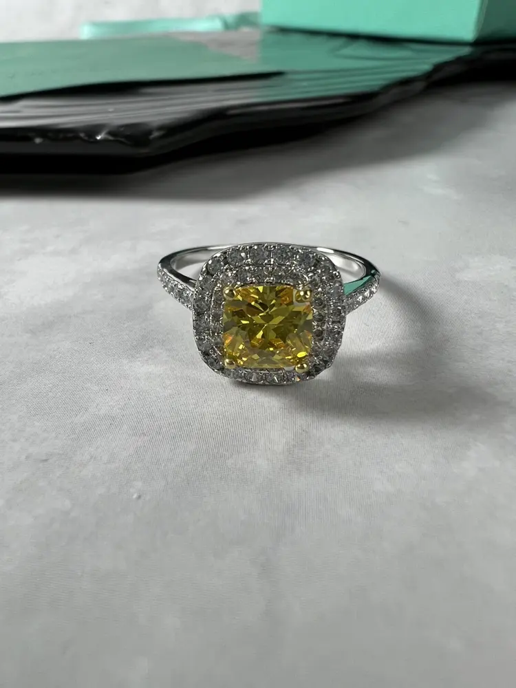 Tiffany Sugar Cube Rhubarb Diamond Ring