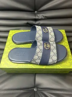 Gucci Double G Presbyopic Flip Flops Cross Sandals Thick Sole Slippers Beach Shoes