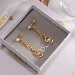 New DIOR earrings The same brass material as the counter