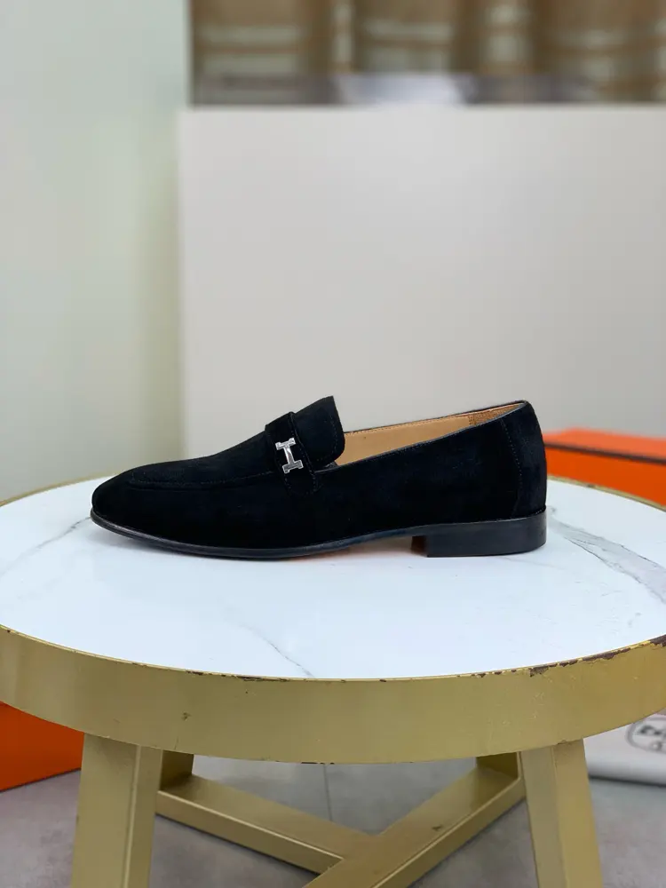 Hermès Men’s Fashion Formal and Casual Leather Shoes Slip-on Style