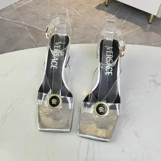 Versace new square-toed thick-heeled sandals