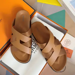 Hermès Kazimir series cross webbing waterproof platform sandals retro second uncle shoes H