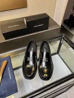 Dolce & Gabbana Cowhide/Glossy Leather Business Casual Men’s Shoes Loafers