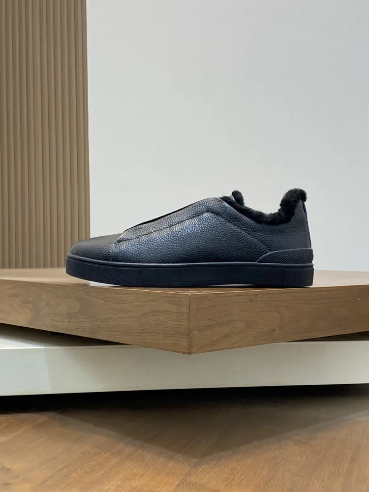 ZEGNA low-top wool-lined sports sneakers