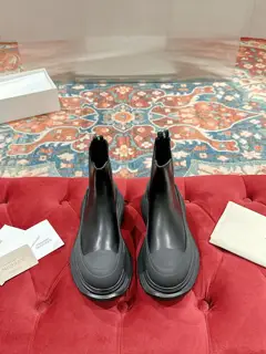 McQueen Couple Leather Zipper Casual Ankle Boots